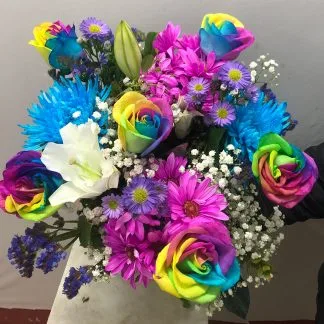 Half Dozen Rose Rainbow Bouquet