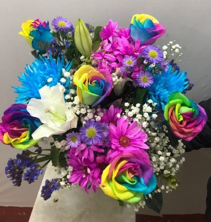 Half Dozen Rose Rainbow Bouquet