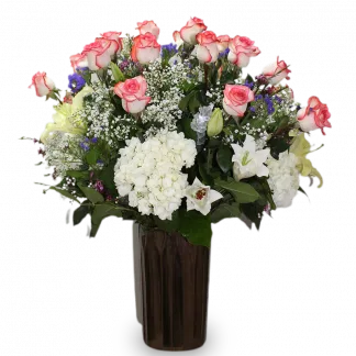 2 Dozen Roses in Vase
